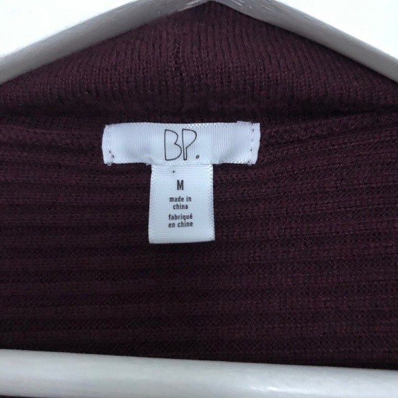 BP Cardigan Sweater Dark Red Soft Cozy Maroon Wine Open Front Burgundy Medium - Picture 3 of 6